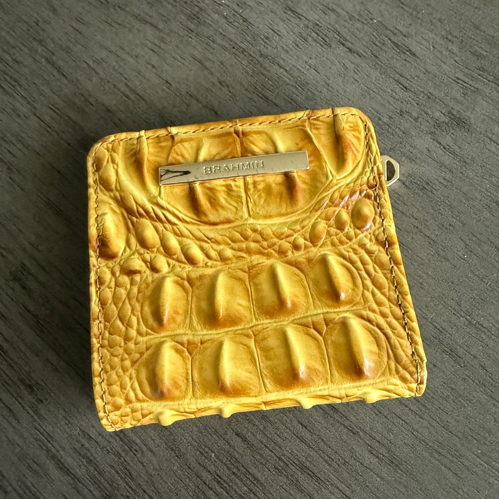 Brahmin Yellow Croc-Embossed Wallet